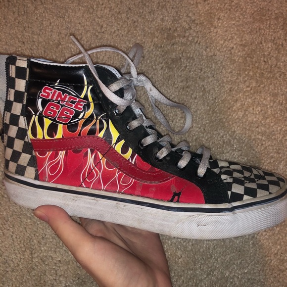 Flame Checkered Vans - Picture 2 of 6